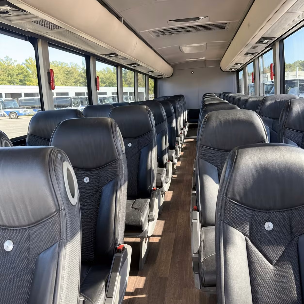56 passenger charter bus inside